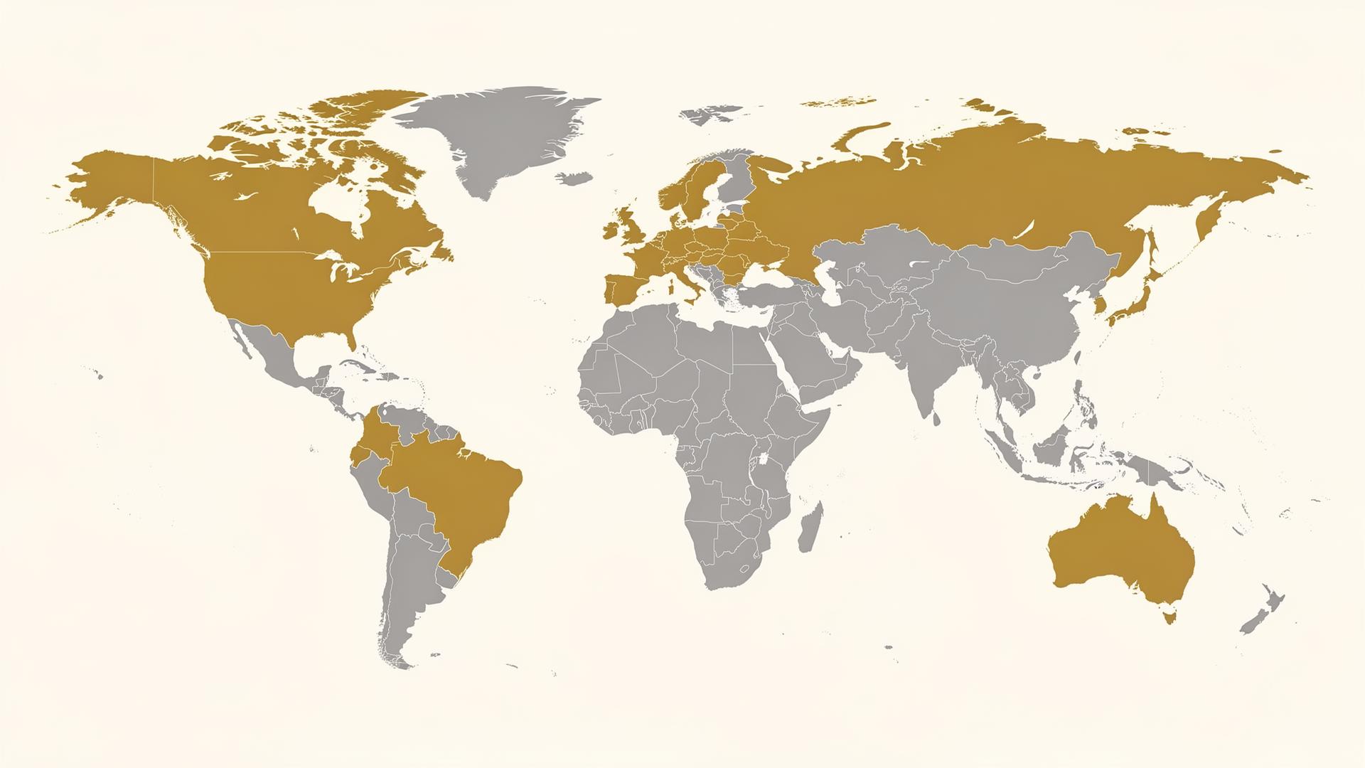 World map highlighting countries with visa-free access for Portuguese passport holders